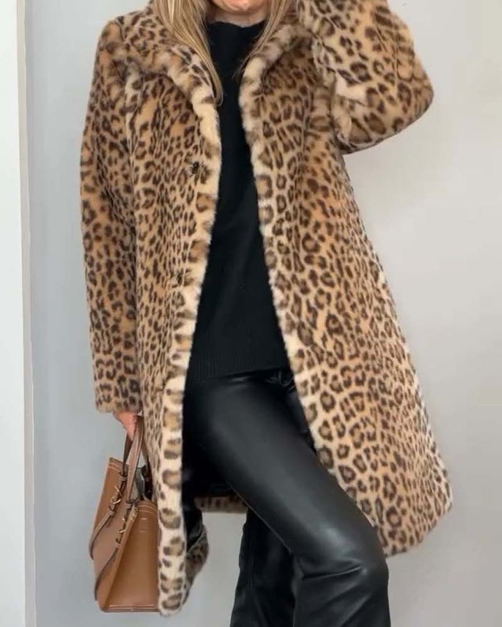 Felicity™ | Long Leopard-print Coat