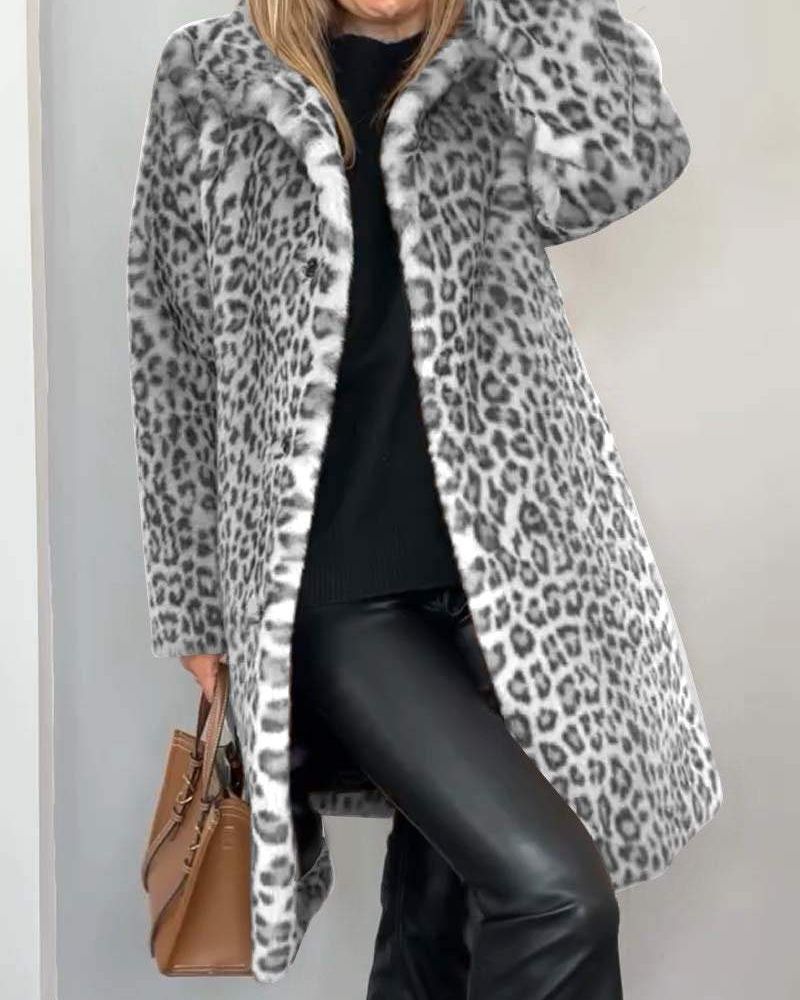 Felicity™ | Long Leopard-print Coat