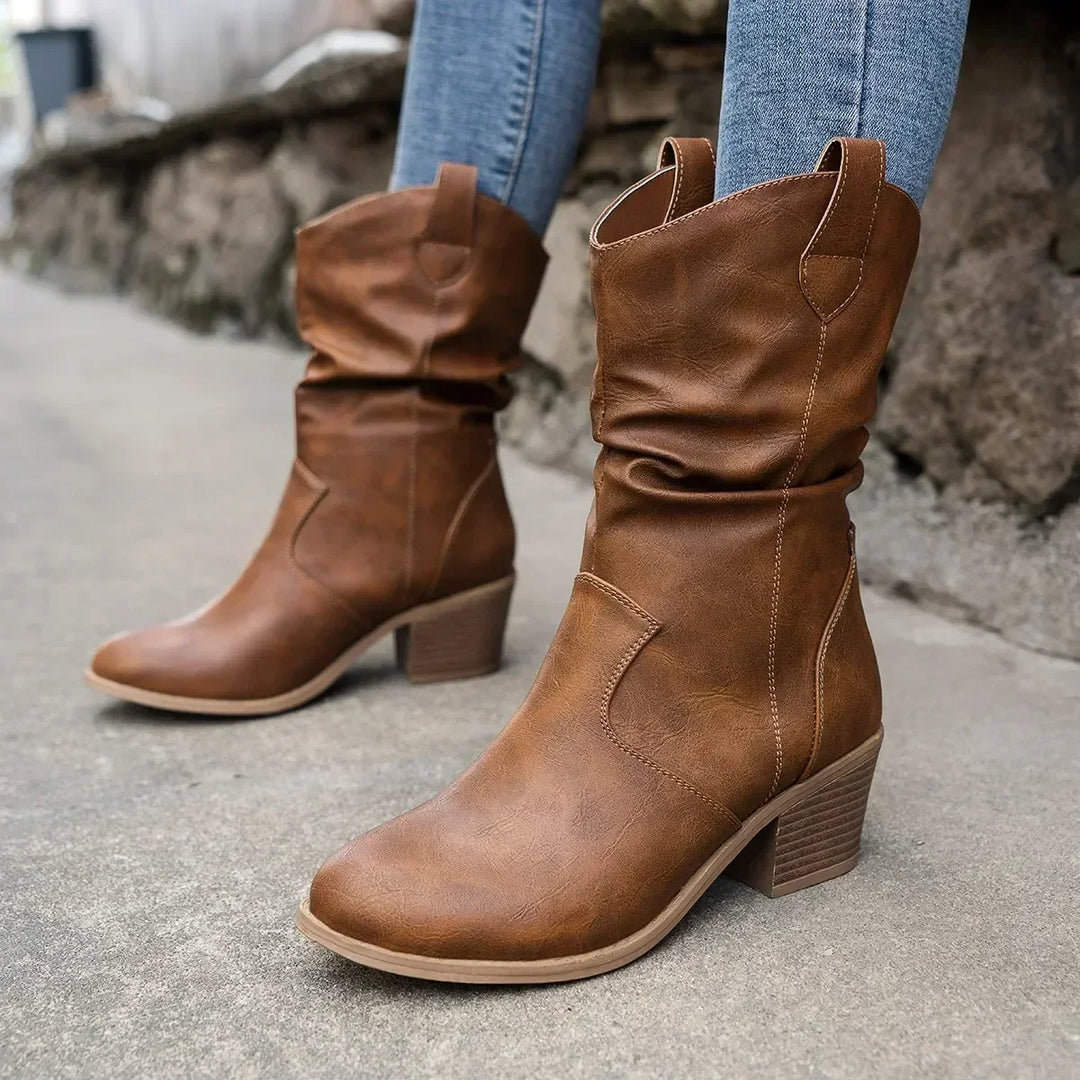 Colette™ | Classic Mid-Calf Western Boots