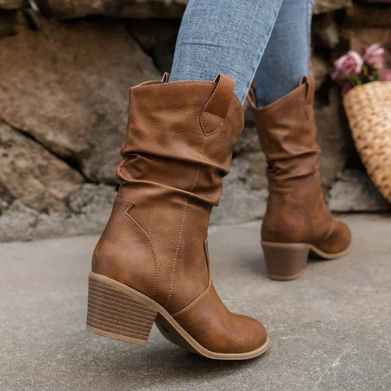 Colette™ | Classic Mid-Calf Western Boots