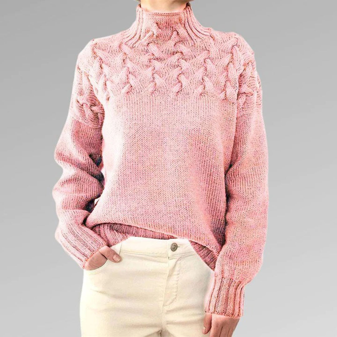 Juno | Blush Cable Knit Sweater